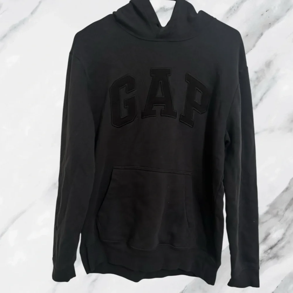 GAP Black Logo Hoodie Pullover Sweatshirt Size Small